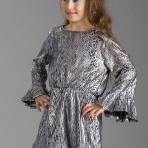 Wholesale Silver Striped Girl Dress