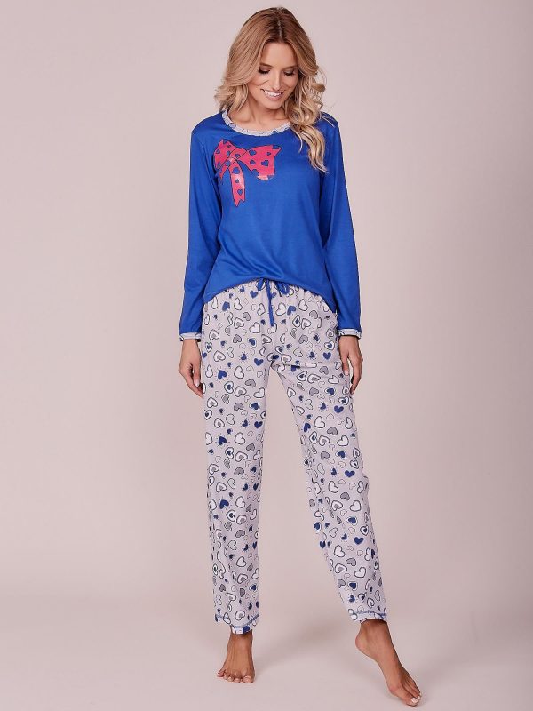 Wholesale Dark Blue Cotton Printed Pyjamas