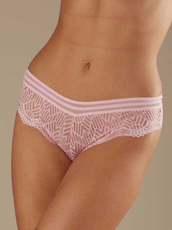 Wholesale Light pink openwork women's panties