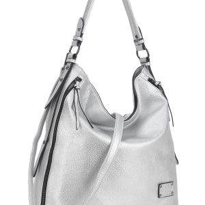 Wholesale Silver shopper bag with adjustable strap LUIGISANTO