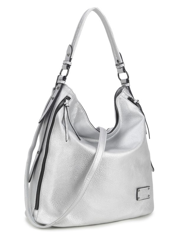 Wholesale Silver shopper bag with adjustable strap LUIGISANTO