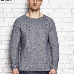 Wholesale Navy blue sweater men's melange pattern