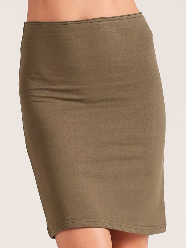 Wholesale Khaki fitted skirt