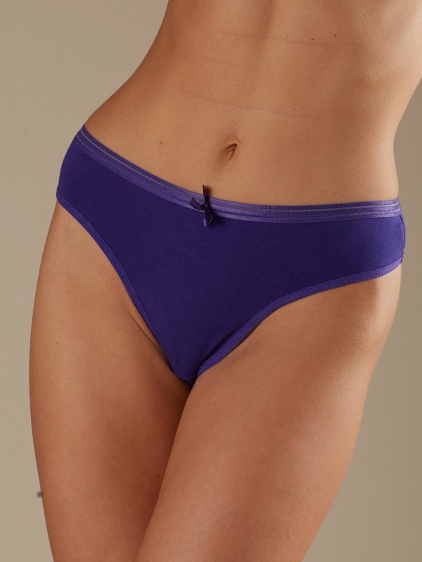 Wholesale Purple cotton thong