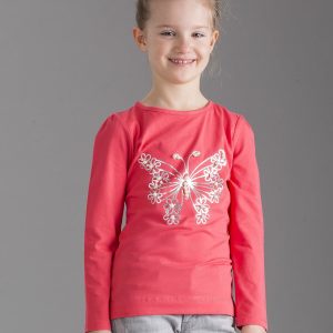 Wholesale Coral girl blouse with pearls