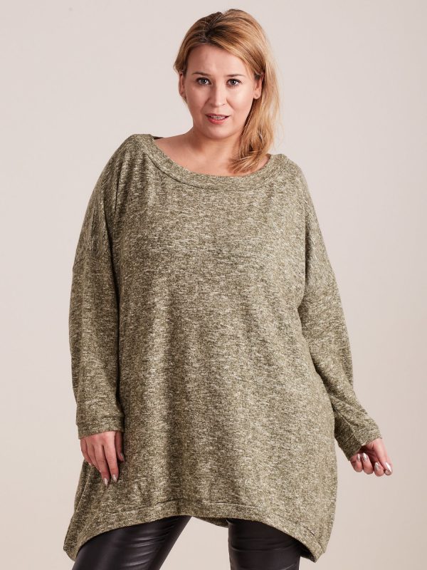 Wholesale Green melange tunic PLUS SIZE