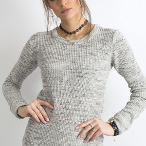 Wholesale Gray sweater with roll-up sleeves