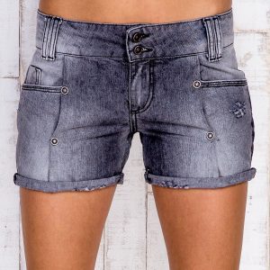 Wholesale Gray shorts with stitching and strict trim