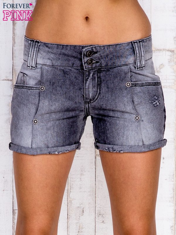 Wholesale Gray shorts with stitching and strict trim