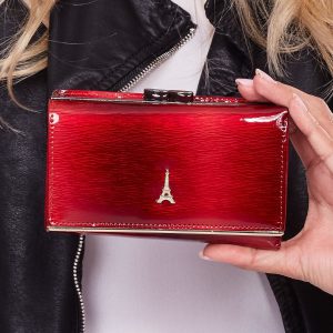 Wholesale Women's Red Leather Wallet Patent