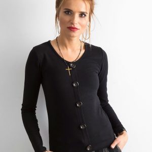 Wholesale Black striped blouse with buttons