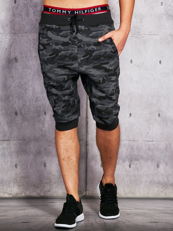 Wholesale Men's Camo Graphite Tracksuit Shorts