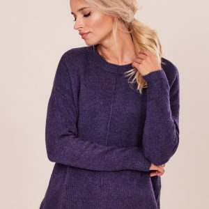 Wholesale Purple sweater with longer back