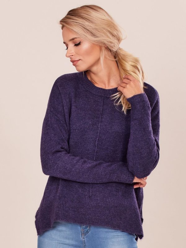 Wholesale Purple sweater with longer back