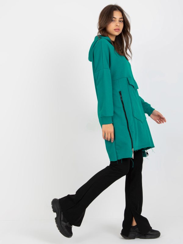 Wholesale Basic oversize sea long sweatshirt with hood