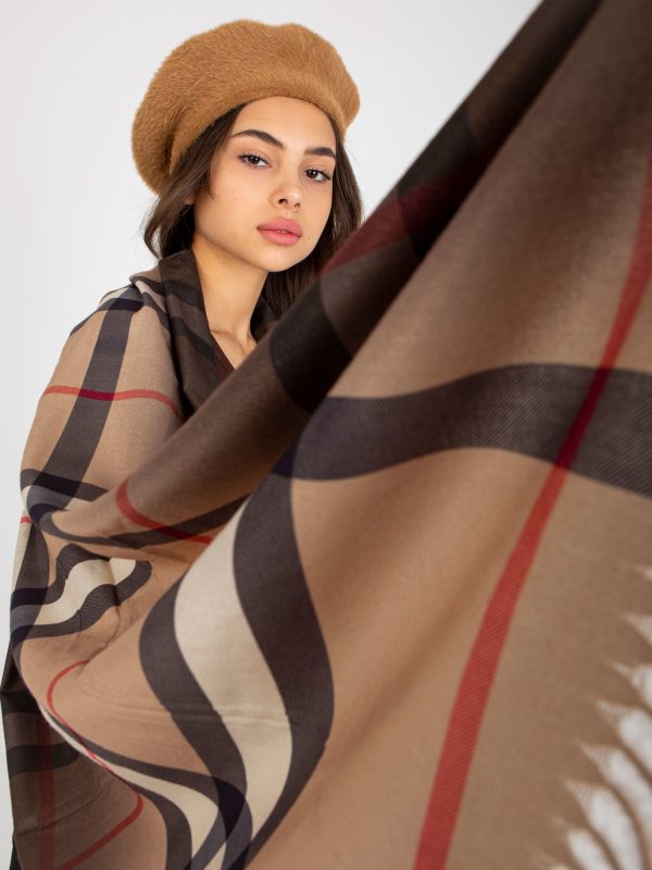 Wholesale Camel long plaid scarf