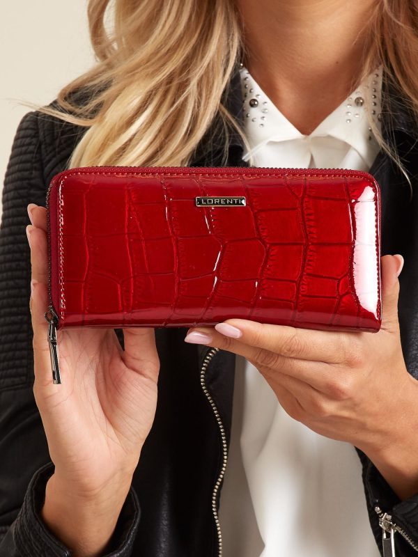 Wholesale Red Patent Ladies Leather Wallet