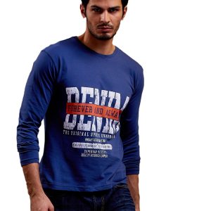 Wholesale Men's blouse with text print blue