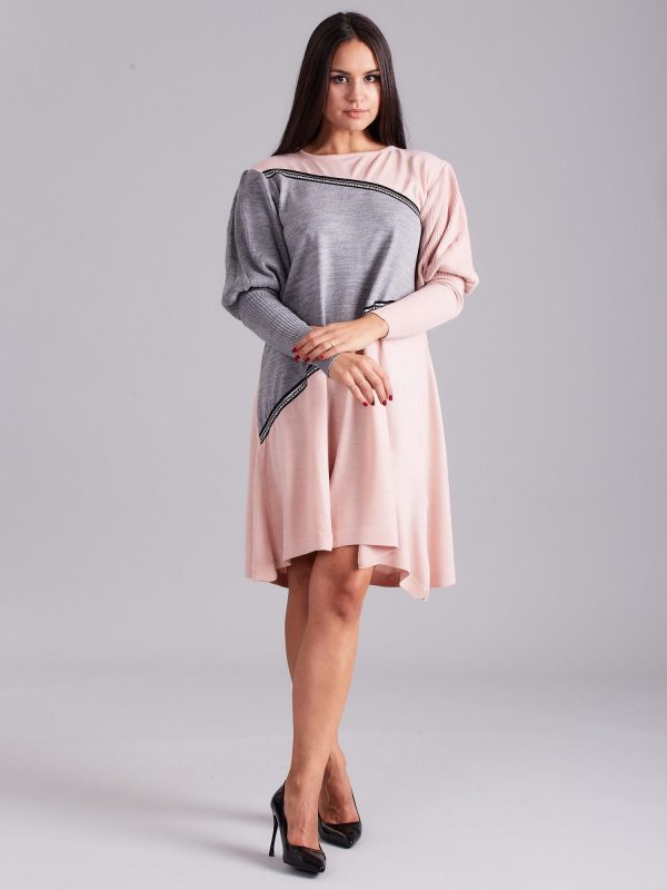 Wholesale Light Pink Loose Knitted Dress