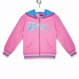 Wholesale Light pink sweatshirt for girl with colorful print