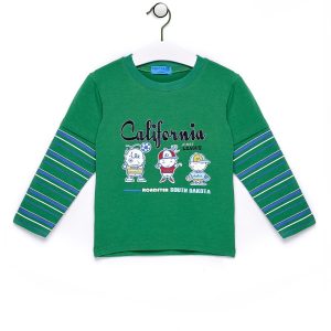 Wholesale Green boy blouse with the inscription CALIFORNIA