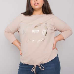 Wholesale Beige plus size blouse with Sarah print