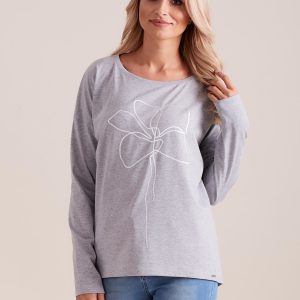 Wholesale Long sleeve blouse grey