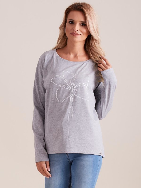 Wholesale Long sleeve blouse grey