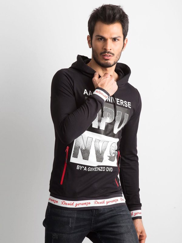 Wholesale Black hooded sweatshirt for men