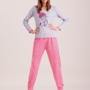 Wholesale Light Pink Patterned Sleeping Set