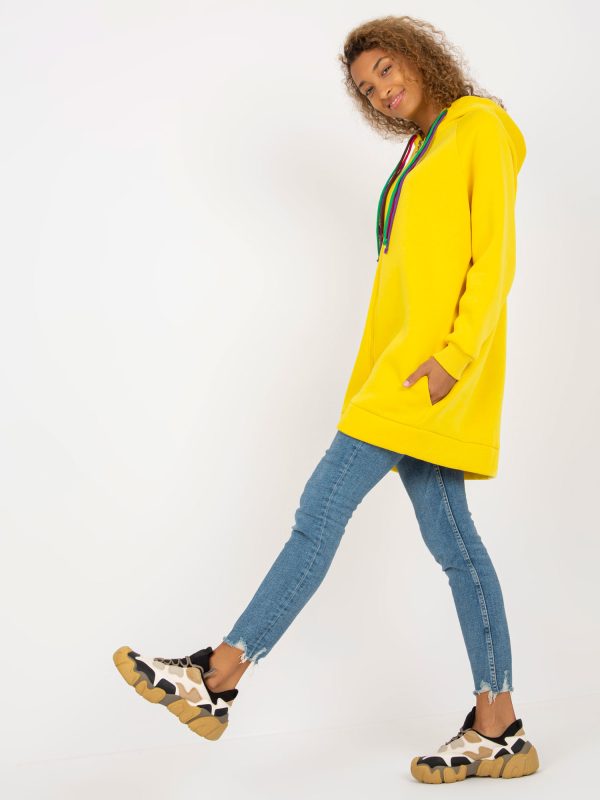 Wholesale Yellow long sweatshirt with pockets