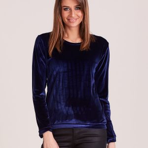 Wholesale Velvet sweatshirt for women navy blue