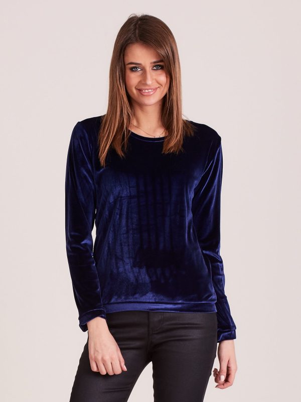 Wholesale Velvet sweatshirt for women navy blue