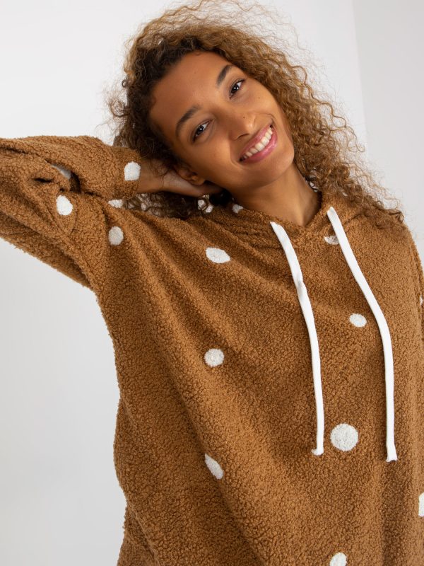 Wholesale Light Brown Fur Hoodie with Pockets