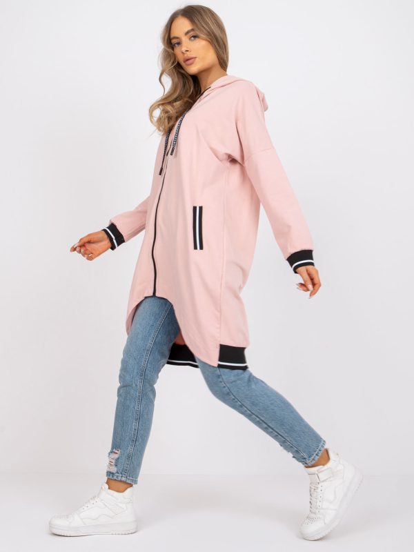 Wholesale Dirty Pink Cotton Hooded Sweatshirt