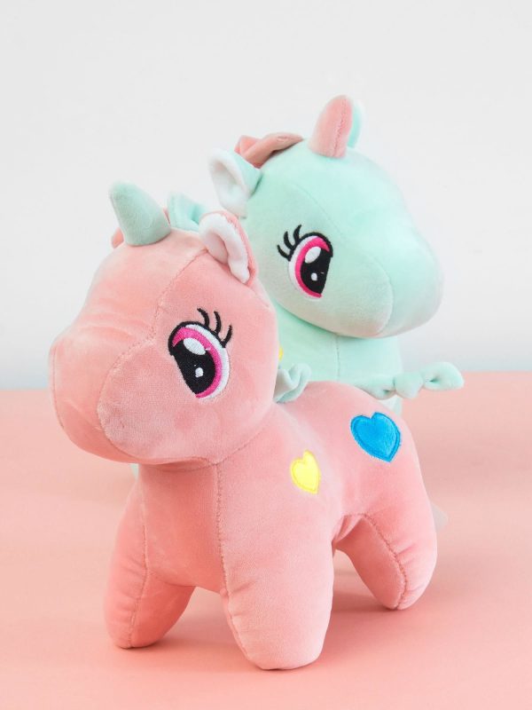 Wholesale Pink plush unicorn in hearts