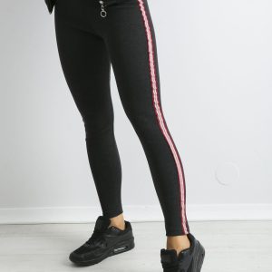 Wholesale Graphite leggings with red stripe