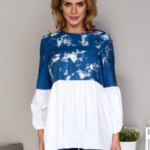 Wholesale Blue tunic with wide sleeves