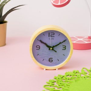 Wholesale Yellow and Purple Table Clock