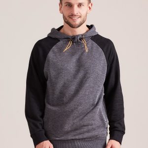 Wholesale Dark Grey Sweatshirt Men's Hooded Sweatshirt