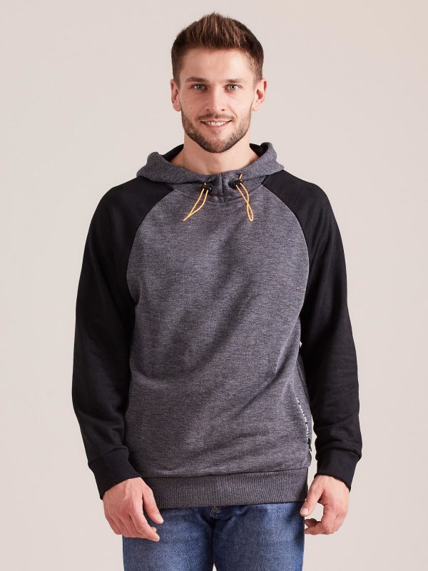 Wholesale Dark Grey Sweatshirt Men's Hooded Sweatshirt