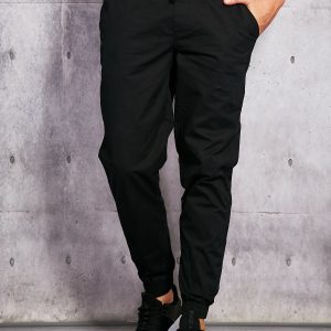 Wholesale Black men's pants with stars on the pocket