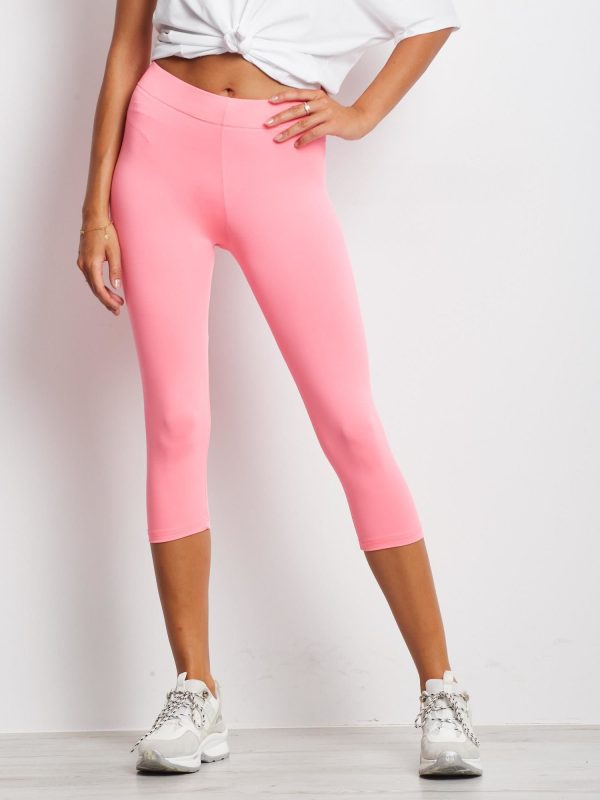 Wholesale Short Thin Sports Leggings Light Pink