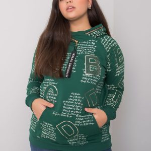 Wholesale Dark green plus size sweatshirt with Adele applique