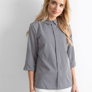 Wholesale Navy blue striped blouse