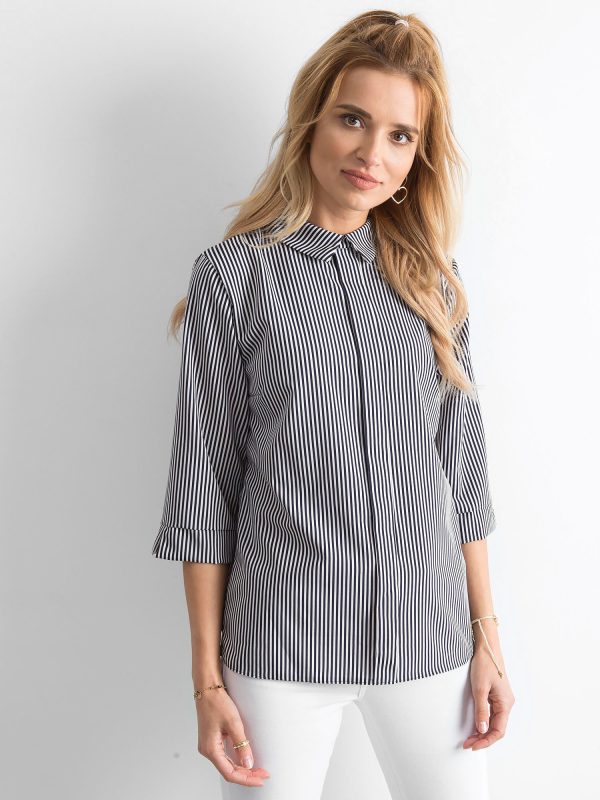 Wholesale Navy blue striped blouse