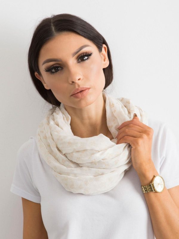 Wholesale Ecru scarf in fine pattern