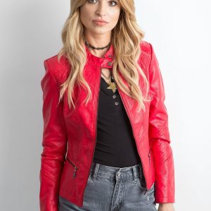 Wholesale Red biker jacket in eco leather