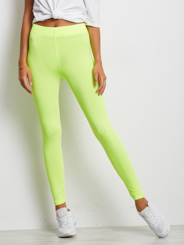 Wholesale Fluo yellow long thin running leggings