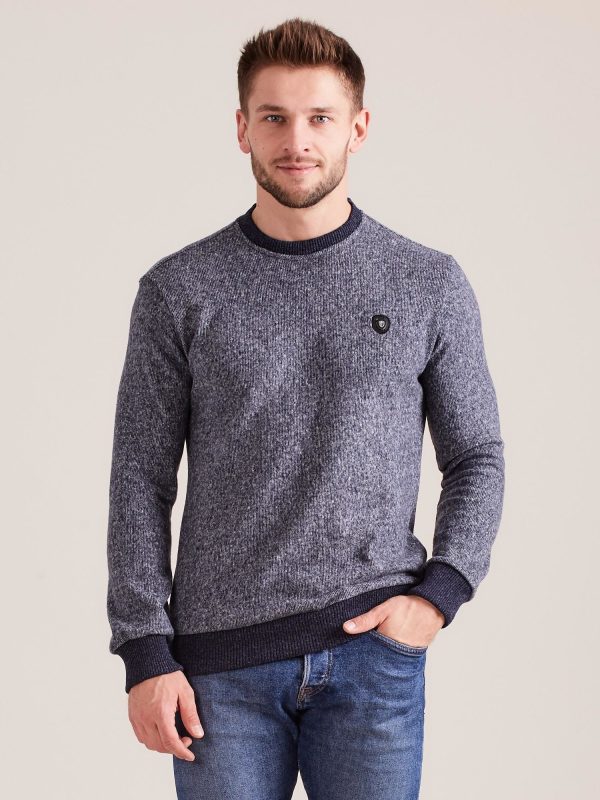 Wholesale Blue sweatshirt for men with welts